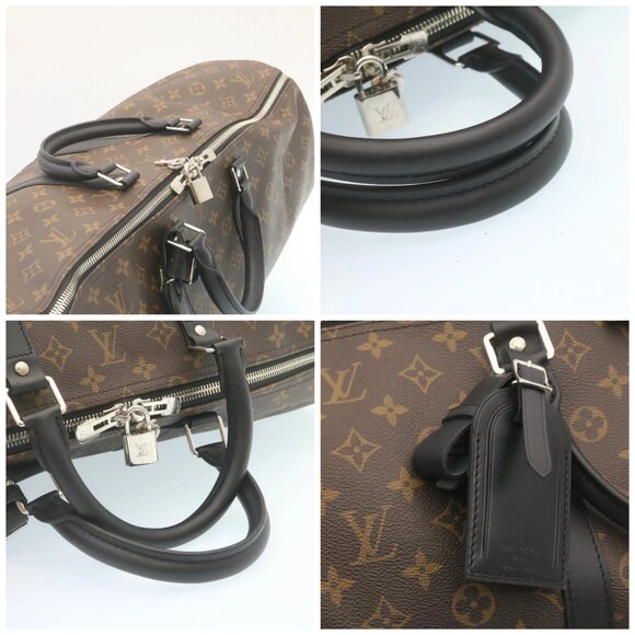 LOUIS VUITTON Monogram Macassar Keepall Bandouliere 55 M56714 Auth 28882S - Picture 16 of 16